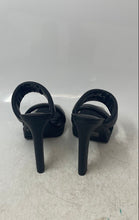 Load image into Gallery viewer, DKNY Womens Ralia Black Leather Slip-On Open Toe Block Platform Heels Sz 5 1/2M