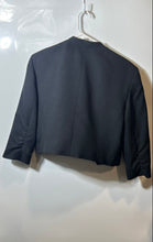 Load image into Gallery viewer, Kasper Womens Black Lined Long Sleeve Collarless Open Front Blazer Size 16