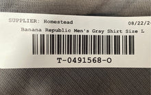 Load image into Gallery viewer, Banana Republic Mens Gray Textured Cotton Long Sleeve Button-Up Shirt Size L