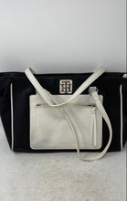 Load image into Gallery viewer, Tommy Hilfiger Womens White Black Leather Double Handle Tote Handbag