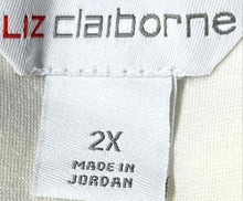 Load image into Gallery viewer, Liz Claiborne Womens Beige Long Sleeve Round Neck Regular Fit Blouse Top Size 2X
