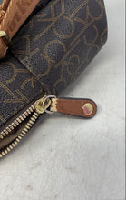 Load image into Gallery viewer, Calvin Klein Womens Brown Signature Print Leather Adjustable Strap Backpack