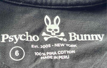 Load image into Gallery viewer, Psycho Bunny Mens Black Cotton Short Sleeve Crew Neck Pullover T-Shirt Size 6