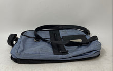 Load image into Gallery viewer, MultiSac Womens Blue Black Multiple Zipper Pockets Adjustable Crossbody Bag