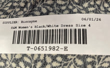 Load image into Gallery viewer, H&M Womens Black White Floral Long Sleeve Keyhole Fit & Flare Dress Size 4