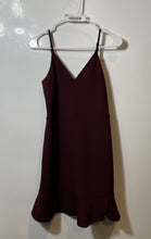Load image into Gallery viewer, Express Womens Chocolate Ruffle Sleeveless Back Zip Fit & Flare Dress Size Small