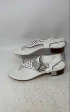 Load image into Gallery viewer, Michael Kors Womens White Leather Open Toe Block Heel Thong Sandals Size 7.5 M