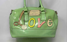 Load image into Gallery viewer, Juanita Jo Womens Light Green Love Series Top Zipper Double Handles Satchel Bag