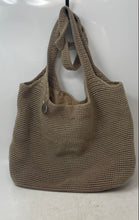 Load image into Gallery viewer, The Sak Womens Beige Inner Pockets Crochet Double Handle Tote Handbag