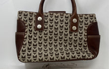 Load image into Gallery viewer, Michael Kors Womens Brown Monogram Print Top Handle Satchel Handbag