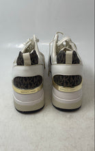 Load image into Gallery viewer, Michael Kors Womens Georgie White Brown Monogram Leather Sneaker Shoes Size 10 M