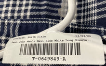 Load image into Gallery viewer, Sean John Mens Navy Blue White Plaid Long Sleeve Full-Zip Shirt Size Large