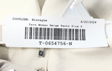 Load image into Gallery viewer, Zara Womens Beige Flat Front High Waist Straight Leg Trouser Pants Size Small
