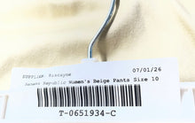 Load image into Gallery viewer, Banana Republic Womens Beige Cotton Flat Front Wide-Leg Dress Pants Size 10