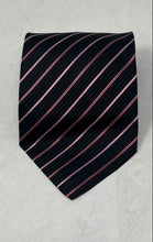 Load image into Gallery viewer, Sartori Mens Black Striped Silk Adjustable Pointed Tie One Size