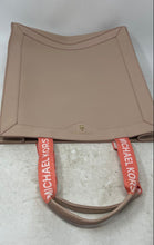 Load image into Gallery viewer, Michael Kors Womens Beige Leather Logo Ribbon Straps Large Tote Handbag