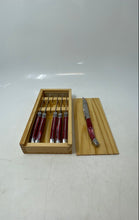 Load image into Gallery viewer, Set Of 6 Pcs Wolfgang Puck Stainless Steel Red Handles Steak Knife