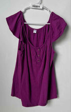 Load image into Gallery viewer, Old Navy Womens Purple Scoop Neck Flutter Short Sleeve Blouse Top Size XL