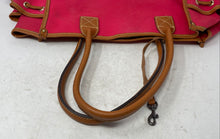Load image into Gallery viewer, Dooney & Bourke Womens Pink Brown Inner Pocket Double Handle Shoulder Bag