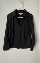 Load image into Gallery viewer, Banana Republic Womens Black Long Sleeve Non-Iron Button-Up Shirt Size 14