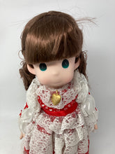 Load image into Gallery viewer, Precious Moments Rachel Violin Heart Locket Brown Hair Green Eyes Porcelain Doll