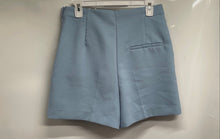 Load image into Gallery viewer, Zara Womens Light Blue High Waist Side Zip Pockets Bermuda Shorts Size Medium