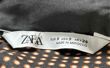 Load image into Gallery viewer, Zara Womens Black White Polka Dot Long Sleeve Mini Dress With Scarf Size Small