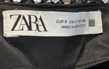 Load image into Gallery viewer, Zara Womens Silver Sleeveless V-Neck Ruched Midi Bodycon Dress Size S With Tag