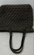 Load image into Gallery viewer, Michael Kors Womens Black And Beige Monogram Double Handle Tote Handbag