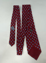 Load image into Gallery viewer, Valentino Mens Red Blue Printed Silk Adjustable Pointed Tie One Size