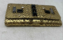 Load image into Gallery viewer, Juicy Couture Womens Black And Gold Animal Print ID Window Trifold Wallet