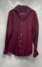 Load image into Gallery viewer, Tommy Hilfiger Mens Burgundy Long Sleeve Collared Pockets Dress Shirt Size M