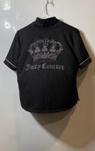 Load image into Gallery viewer, Juicy Couture Womens Black Short Sleeve Sleepwear Button Front Pajama Top Size L