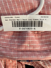 Load image into Gallery viewer, Ben Sherman Mens Peach Check Cotton Long Sleeve Button-Up Shirt Size XL With Tag