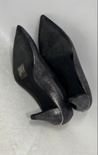 Load image into Gallery viewer, Michael Kors Womens Silver Black Leather Sparkle Pointed Toe Pump Heels Size 8 M