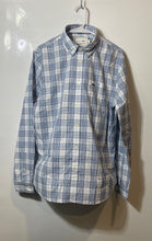 Load image into Gallery viewer, Lacoste Mens Blue And White Long Sleeve Slim Fit Button-Up Shirt Size Large