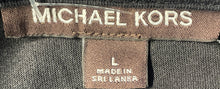 Load image into Gallery viewer, Michael Kors Mens Gray & Black Striped Print Cotton Short Sleeve T-Shirt Size L