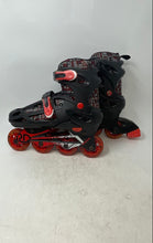 Load image into Gallery viewer, Roller Derby Unisex Kids Falcon Black And Red Geometric Inline Skates Size 3-6