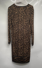 Load image into Gallery viewer, Michael Kors Womens Brown Animal Print Long Sleeve Shift Dress Size P/S