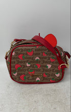 Load image into Gallery viewer, Juicy Couture Womens Red Brown Signature Print Adjustable Strap Crossbody Bag