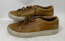 Load image into Gallery viewer, Lacoste Mens L 12 12 317 1 CAM Brown Tan Leather Low Top Sneaker Shoes Size 7.5