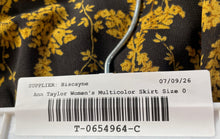 Load image into Gallery viewer, Ann Taylor Womens Black Yellow Floral Regular Fit Tiered A-Line Skirt Size 0