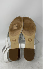Load image into Gallery viewer, Michael Kors Womens White Leather Open Toe Block Heel Thong Sandals Size 7.5 M