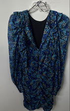 Load image into Gallery viewer, Zara Womens Multicolor Floral Ruffle Long Sleeve Ruched Mini Dress Size XS