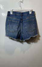 Load image into Gallery viewer, Zara Womens Blue Medium Wash Distressed Stretch Pockets Cut-Off Shorts Size 6