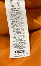 Load image into Gallery viewer, ASOS Womens Orange Notch Lapel Double Breasted Six-Button Blazer Size 8