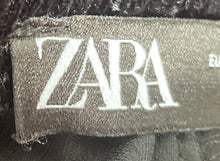 Load image into Gallery viewer, Zara Womens Black Velvet Elastic Waist Tapered Leg Jogger Pants Size S