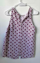 Load image into Gallery viewer, Ann Taylor Womens Purple White Floral Sleeveless Round Neck Blouse Top Size M