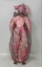 Load image into Gallery viewer, Vintage Pink Outfit Ruffled Collar Collectible Porcelain Harlequin Doll