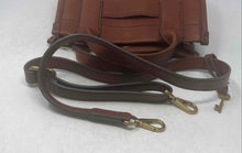 Load image into Gallery viewer, Fossil Womens Kyler Brown Pebbled Leather Detachable Strap Magnetic Satchel Bag